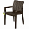 Стул садовый пластиковый 506х580х833 Rattan горький шоколад ING6182ГШК