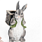 Фигура Заяц с корзинкой кашпо U09092-Grey 190x140x320мм
