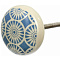 Ручка керам.для мебели BLUMEN HAUS Маргаритка ,цвет белый рис.голубой 300/6