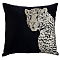 Подушка с вышивкой Леопард черная 45х45см GARDA DECOR