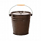 Ведро эмал. 12л коричневый рябчик с крышкой С1124ЦДР/РК 121945
