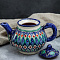 Чайник завар 0,7л Риштанская керамика Цветы синий 2410823