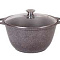 Кастрюля алюм лит а/приг 4,0л кмк42а стек/кр коф. мрам 68301