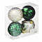 Набор шаров 4шт 8см шампань, зеленый 373-584 Сноу Бум