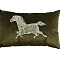 Подушка с вышивкой Лошадь зеленая 30х50см GARDA DECOR