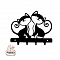 Ключница 701-002 B Две кошки черный