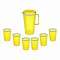 Набор стаканов Мозайка 6шт+кувшин М5582 желт пласт (уп.12)