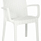 Стул садовый пластиковый 585х560х855мм Rattan белый Ola Dom