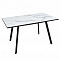 Стол раздвижной KSt Кунгур 1400*800 Мрамор Бел кромка бел каркас черн БП-00022718