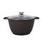 Кастрюля алюм лит а/приг 4,0л кмк42а стек/кр коф. мрам 68301